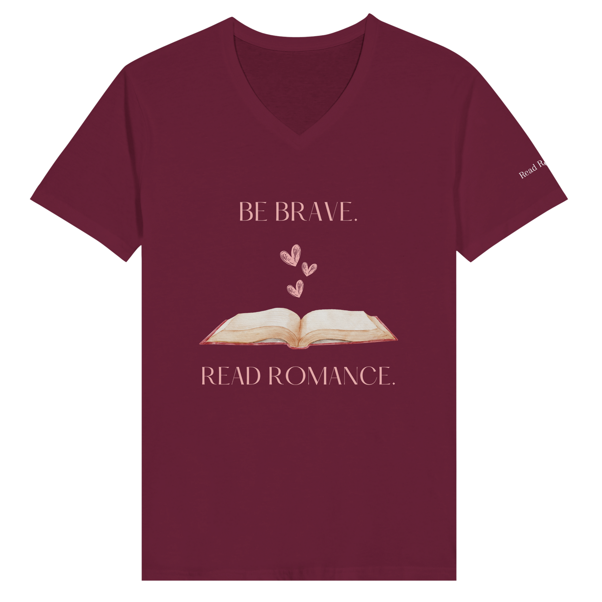 Red be brave read romance tshirt 